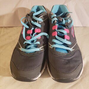 Brand New Skechers Tennis Shoe Gray with Blue Shoe Strings